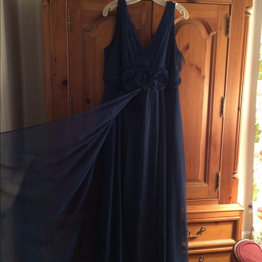 Navy plus size bridesmaid dress